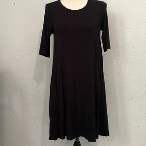 Philosophy Black Elbow Sleeve Knit Swing Dress - XS
